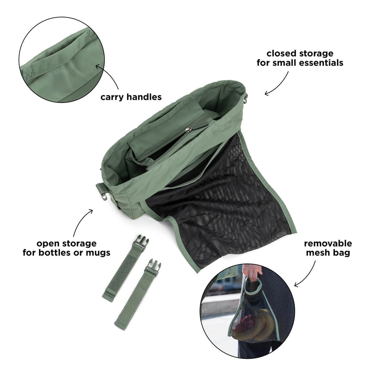 Done by Deer® Stroller organiser Green – slika 5