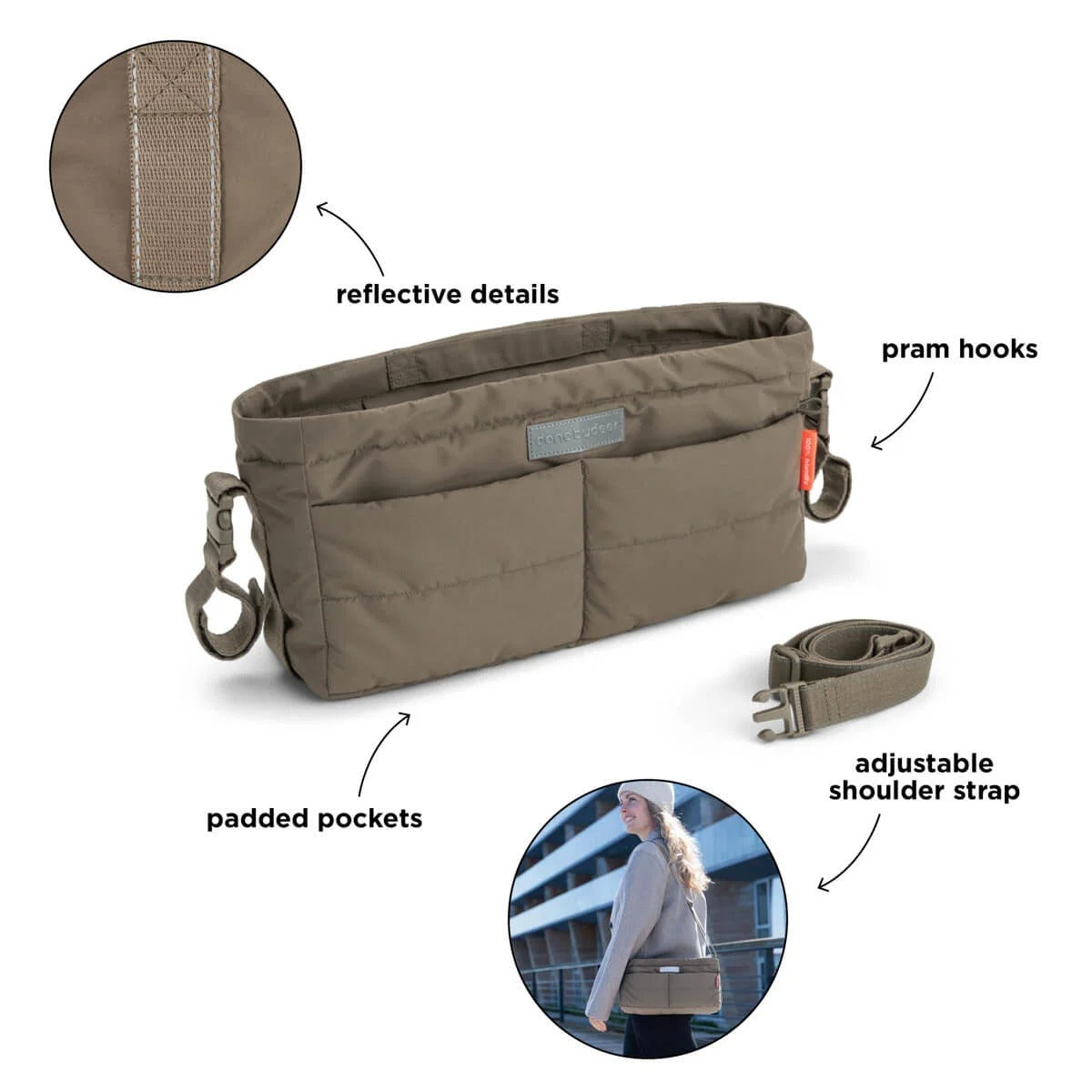 Done by Deer® Organisateur pour poussette Taupe – slika 4