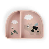 Done by Deer® Ciotola con scomparti per bambini Stick&Stay Tiny farm Powder