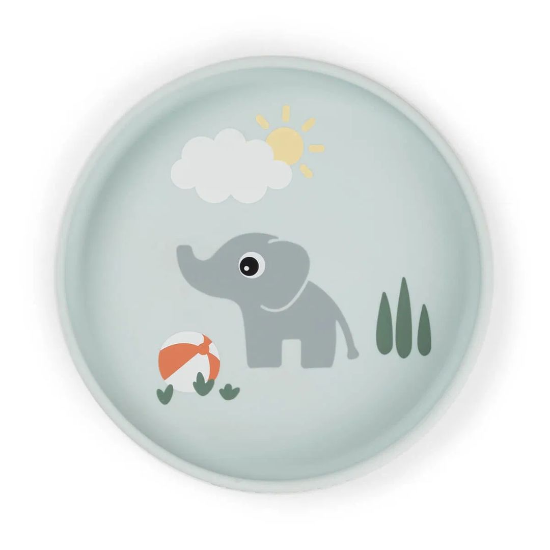 Done by Deer® Otroški krožnik Stick&Stay Playground Blue Done by Deer