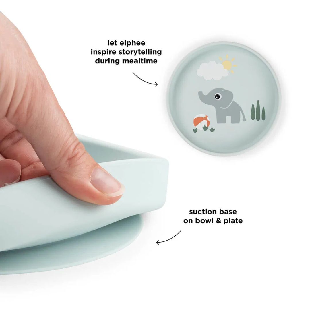 Done by Deer® Otroški krožnik Stick&Stay Playground Blue Done by Deer