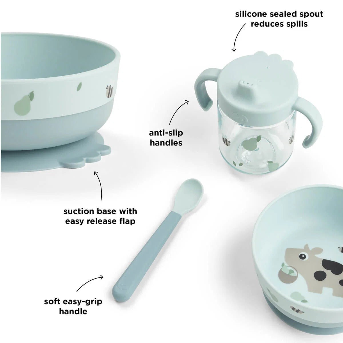 Done by Deer® Foodie weaning set Tiny farm Blue – slika 4