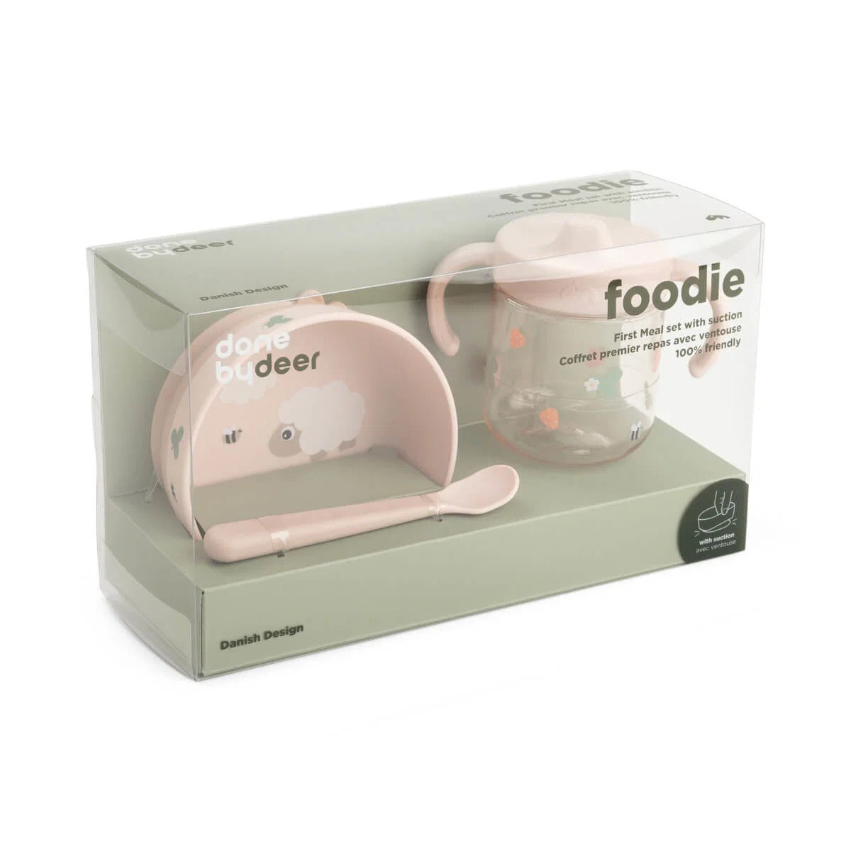 Done by Deer® Prvi jedilni set Foodie Tiny farm Powder – slika 2