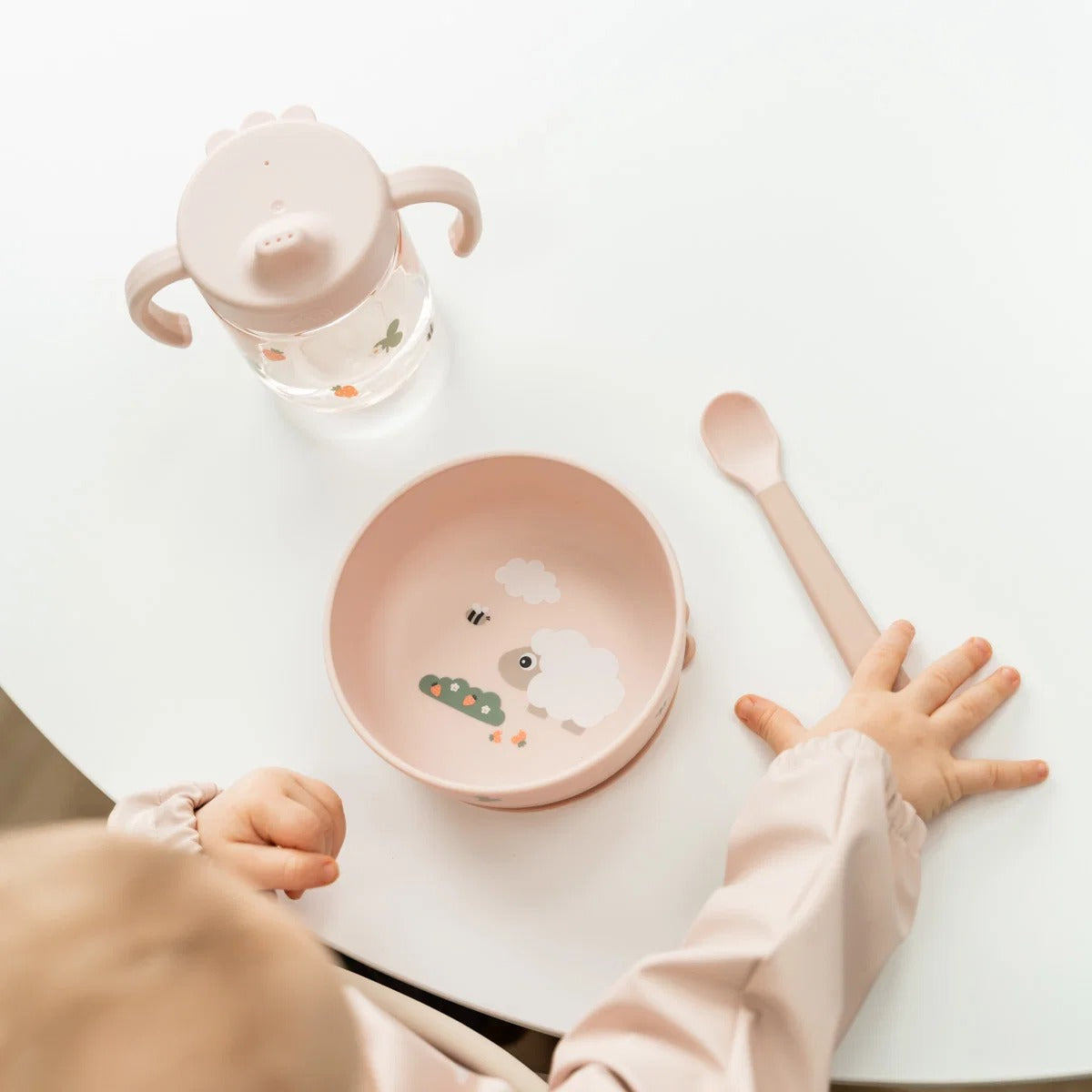 Done by Deer® Prvi jedilni set Foodie Tiny farm Powder – slika 5