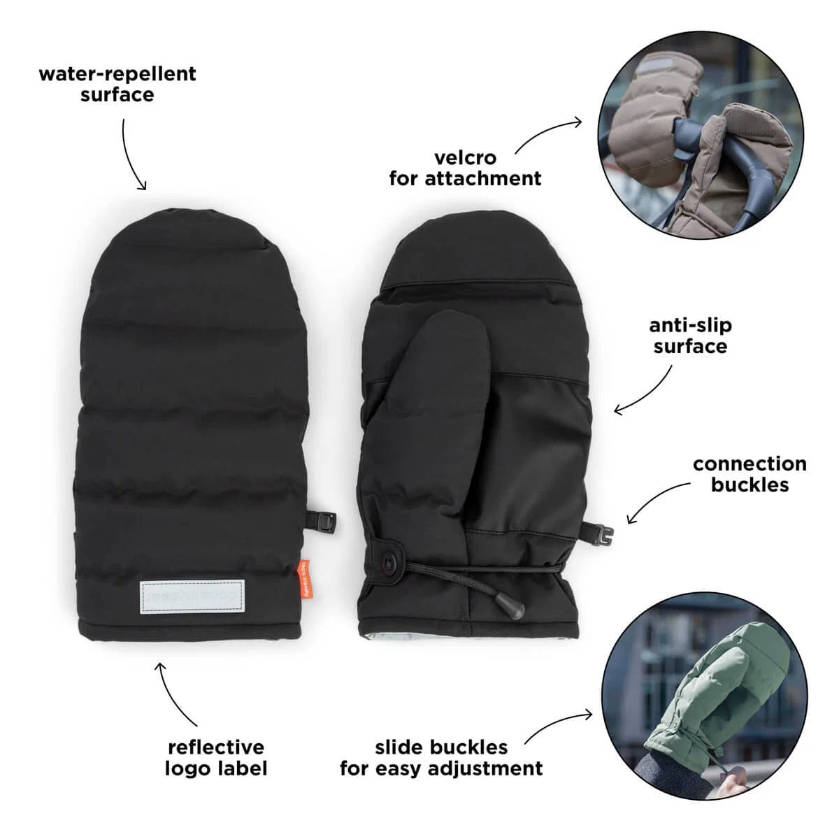 Done by Deer® Stroller mittens Black – slika 4