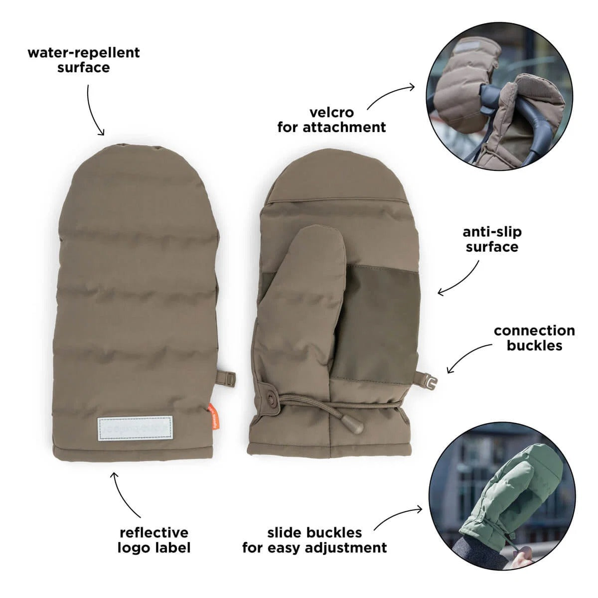 Done by Deer® Stroller mittens Taupe – slika 4