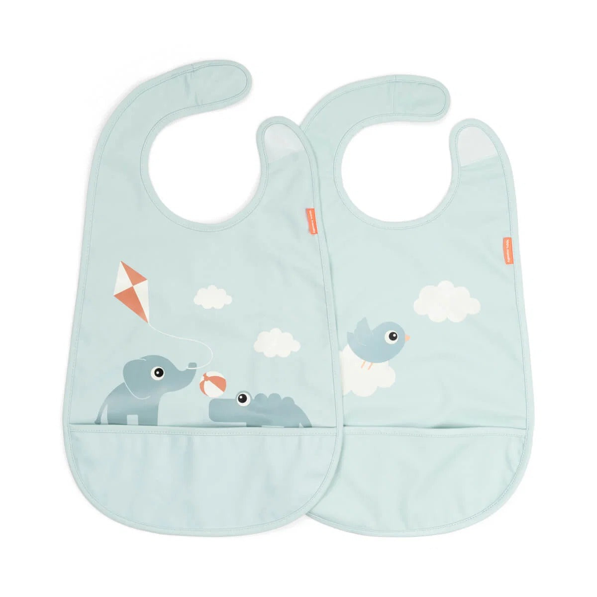 Done by Deer® Bib velcro 2-pack Playground Blue