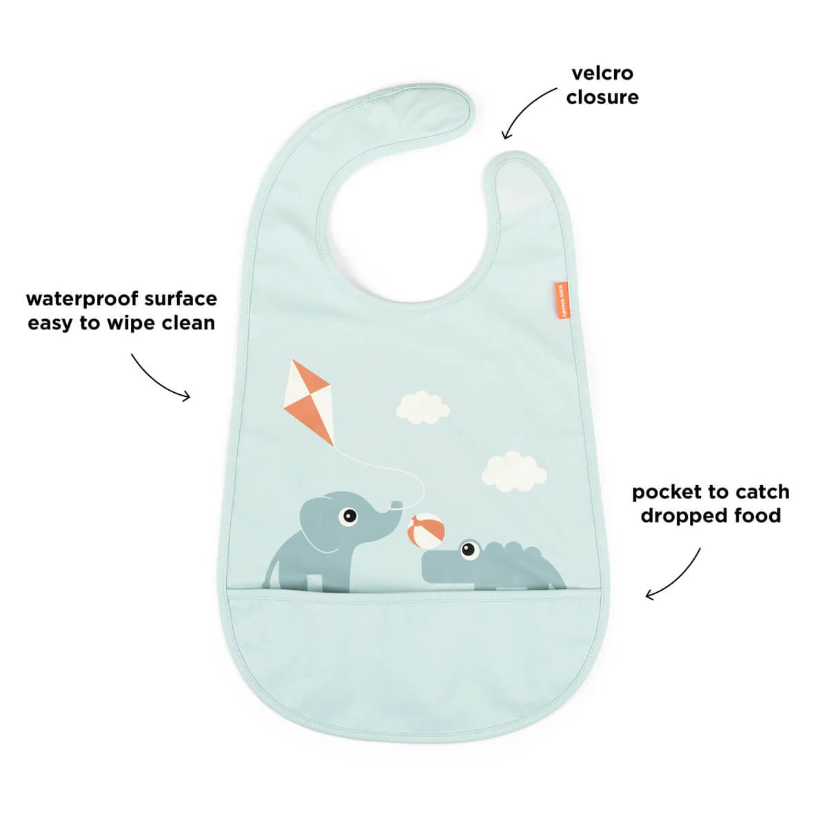 Done by Deer® Bib velcro 2-pack Playground Blue – slika 2
