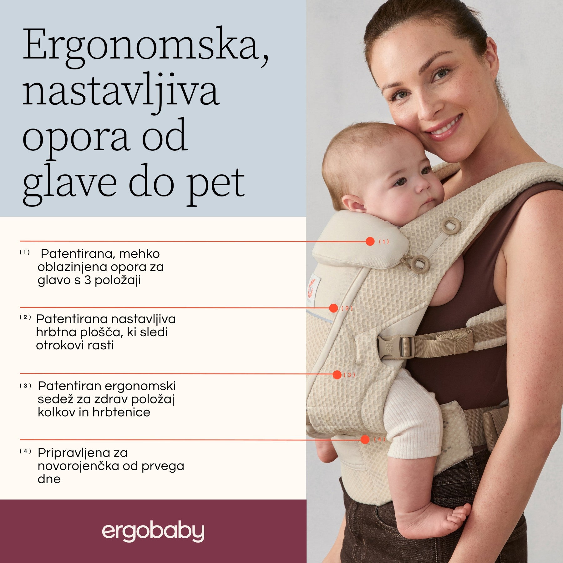 Ergobaby® Baby Carrier Adapt Soft Flex Mesh Slate Blue – Evitas