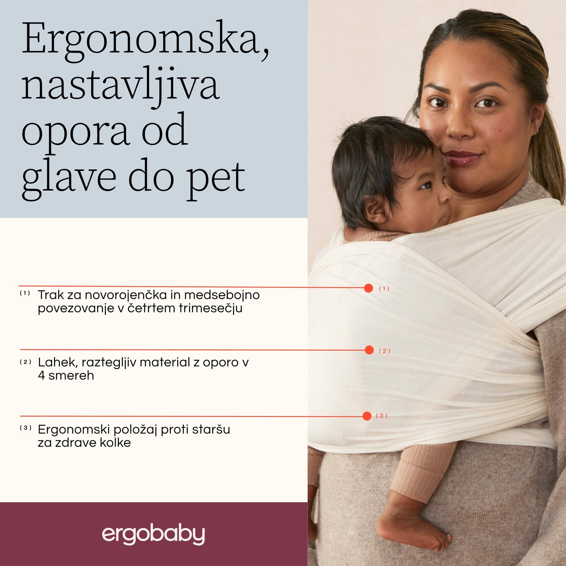 Ergobaby® Aura Wrap Sustainable Knit Cream – Evitas