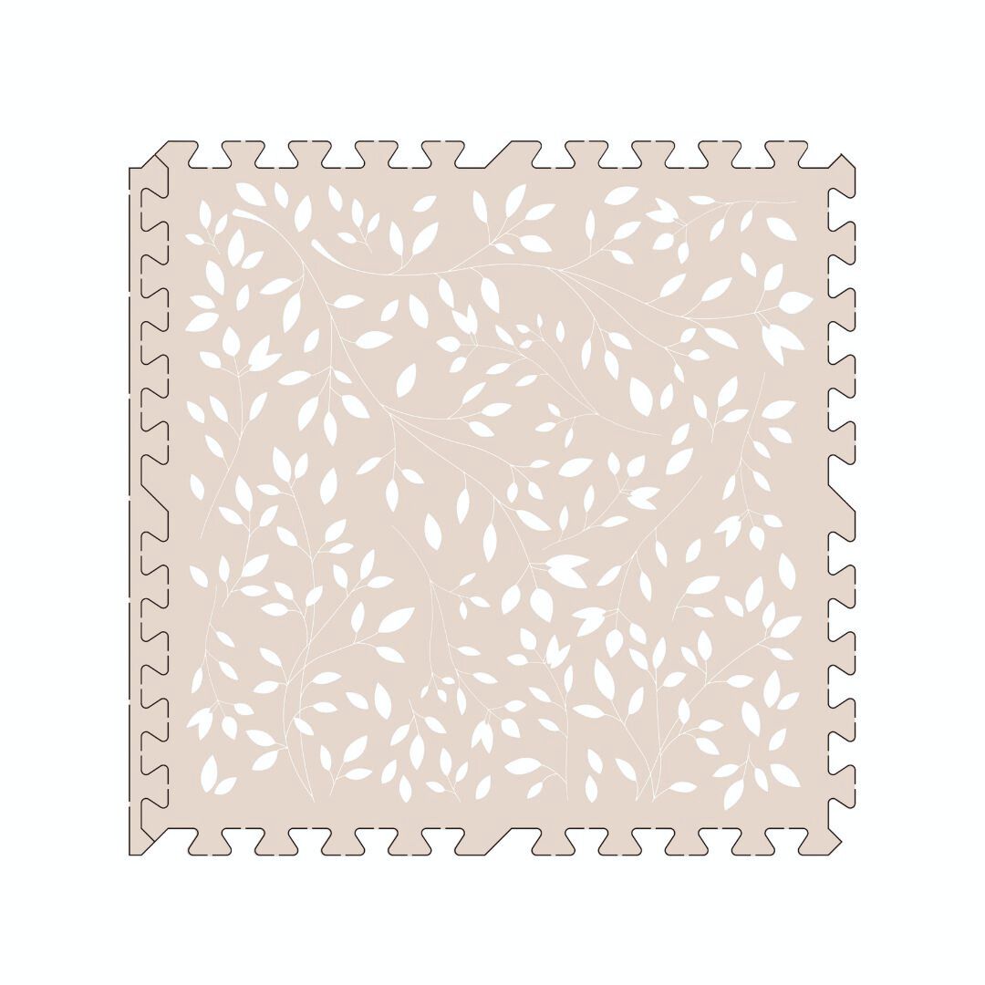Evibell® Igralna podloga Puzzle 120x180 Leaves Cream Tan Evibell