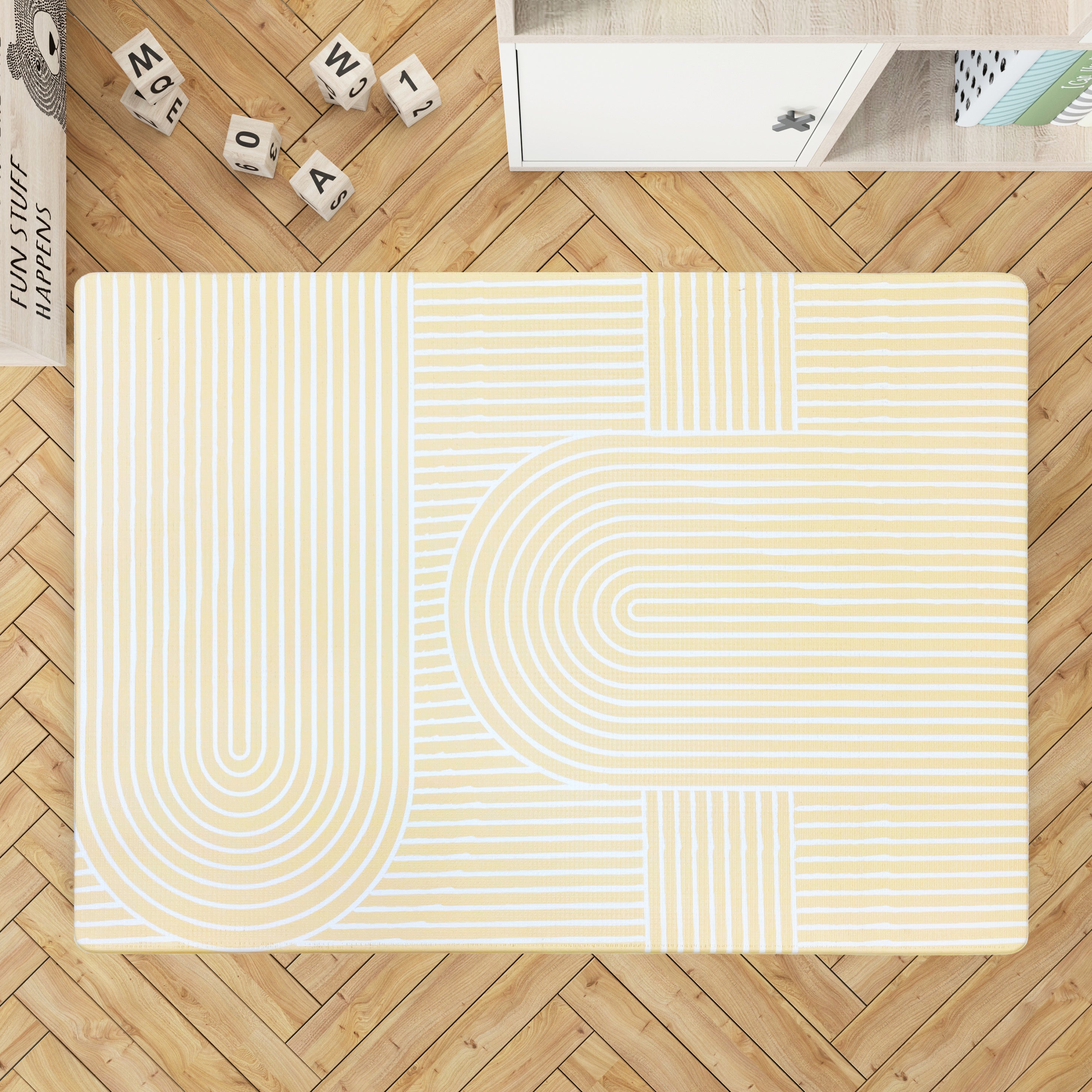 Evibell® Tapis de jeu réversible en mousse TPU 140x200 Confetti/Terracotta