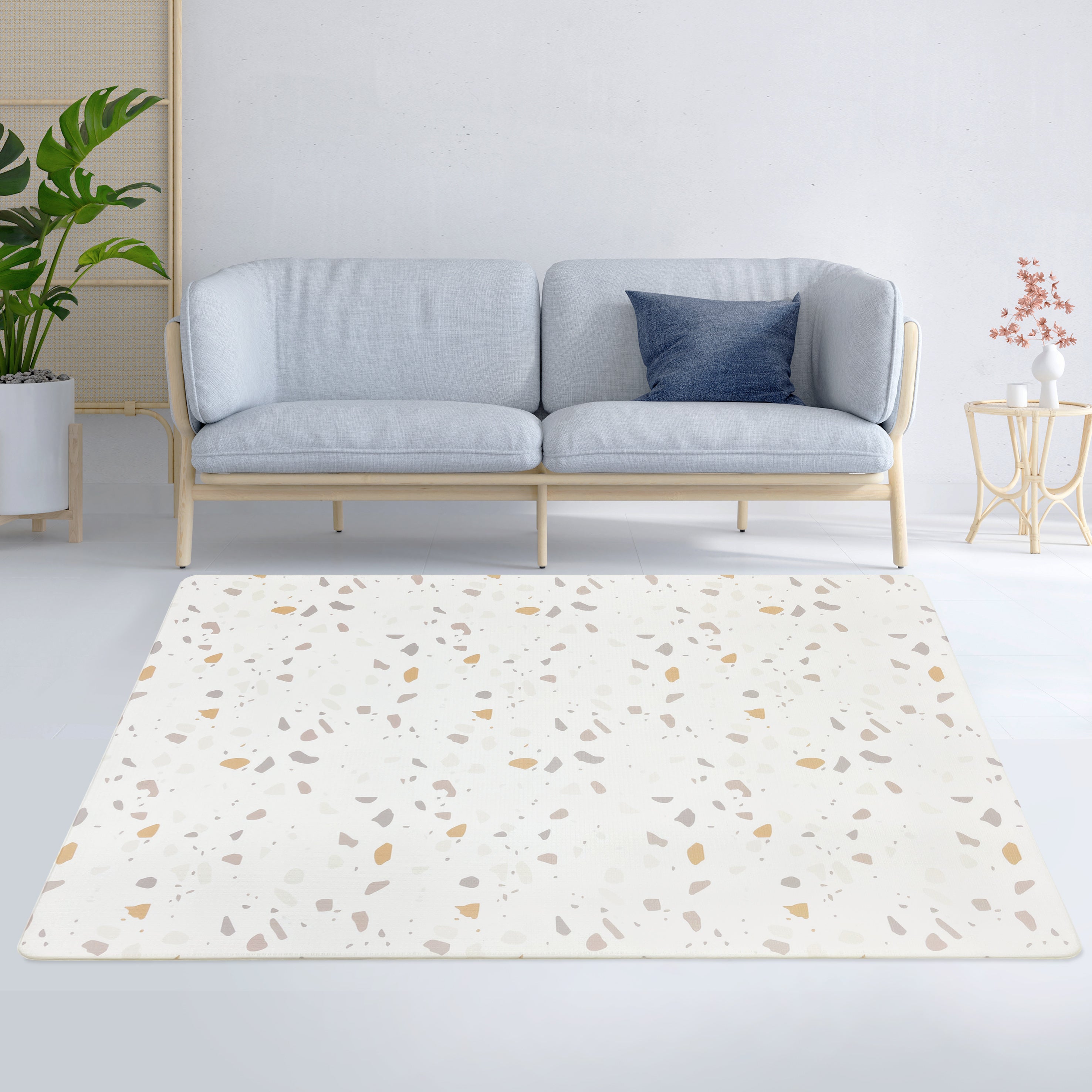 Evibell® Tapis de jeu réversible en mousse TPU 140x200 Confetti/Terracotta