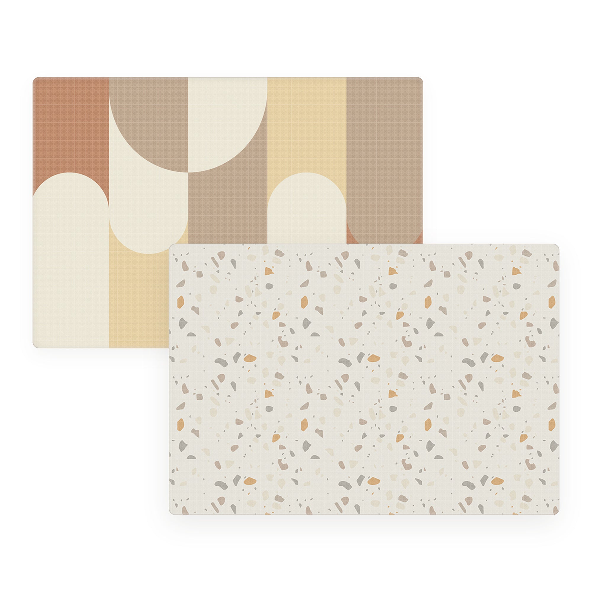 Evibell® Obojestranska igralna podloga iz TPU pene 140x200 Confetti/Terracotta
