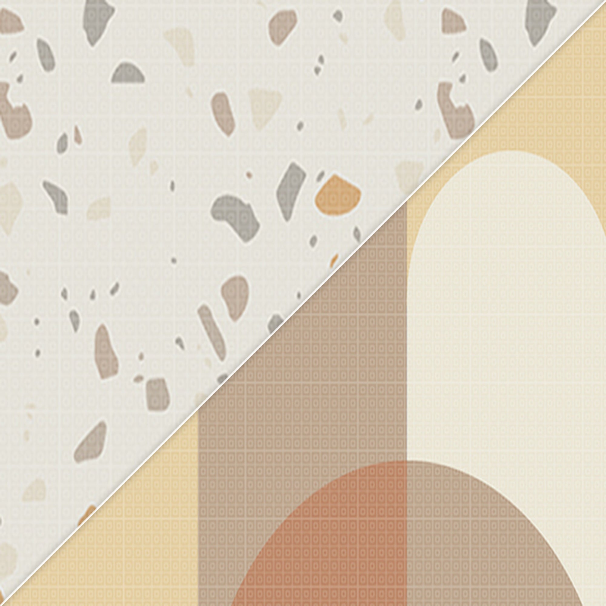 Evibell® Obojestranska igralna podloga iz TPU pene 140x200 Confetti/Terracotta