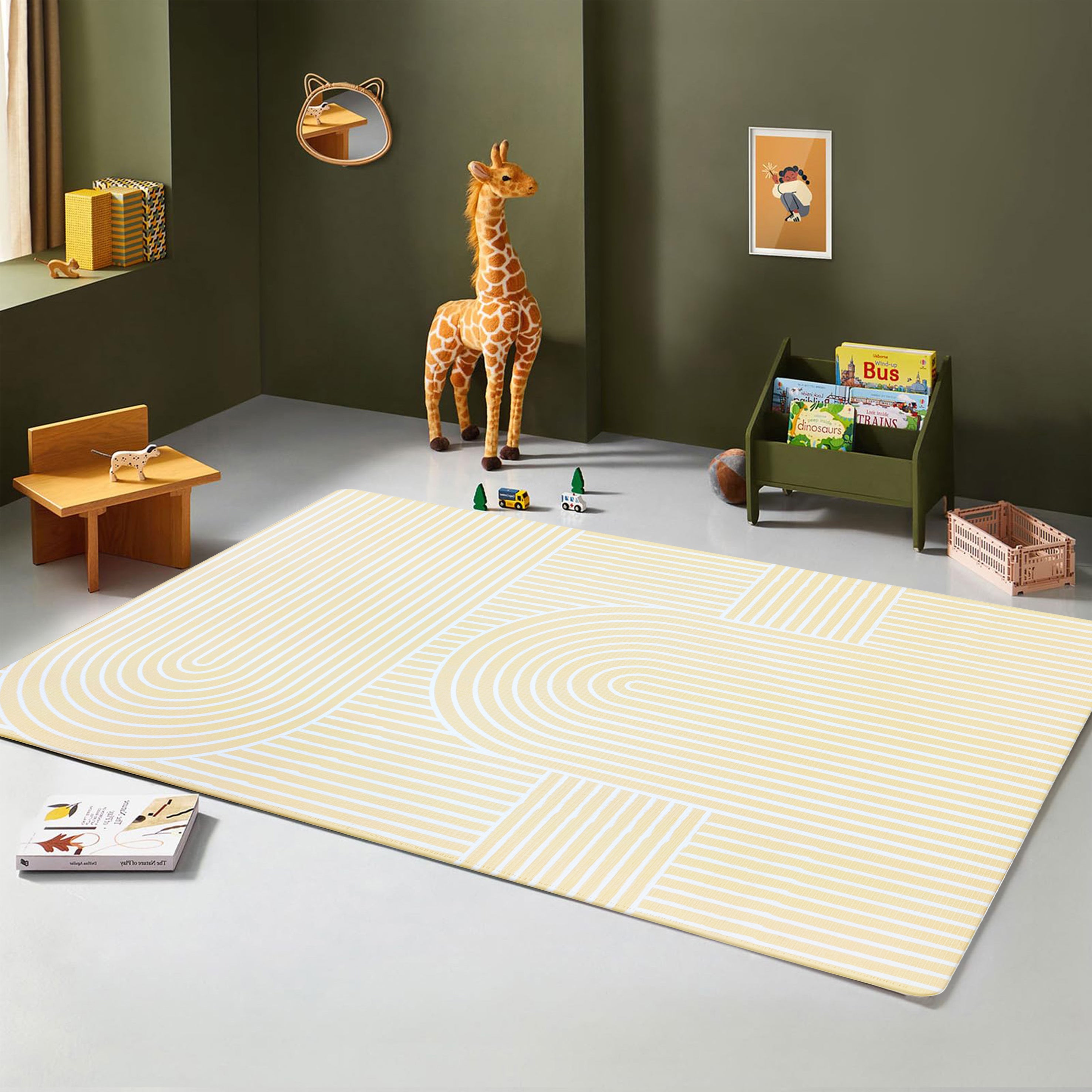 Evibell® Tapis de jeu réversible en mousse TPU 140x200 Confetti/Terracotta