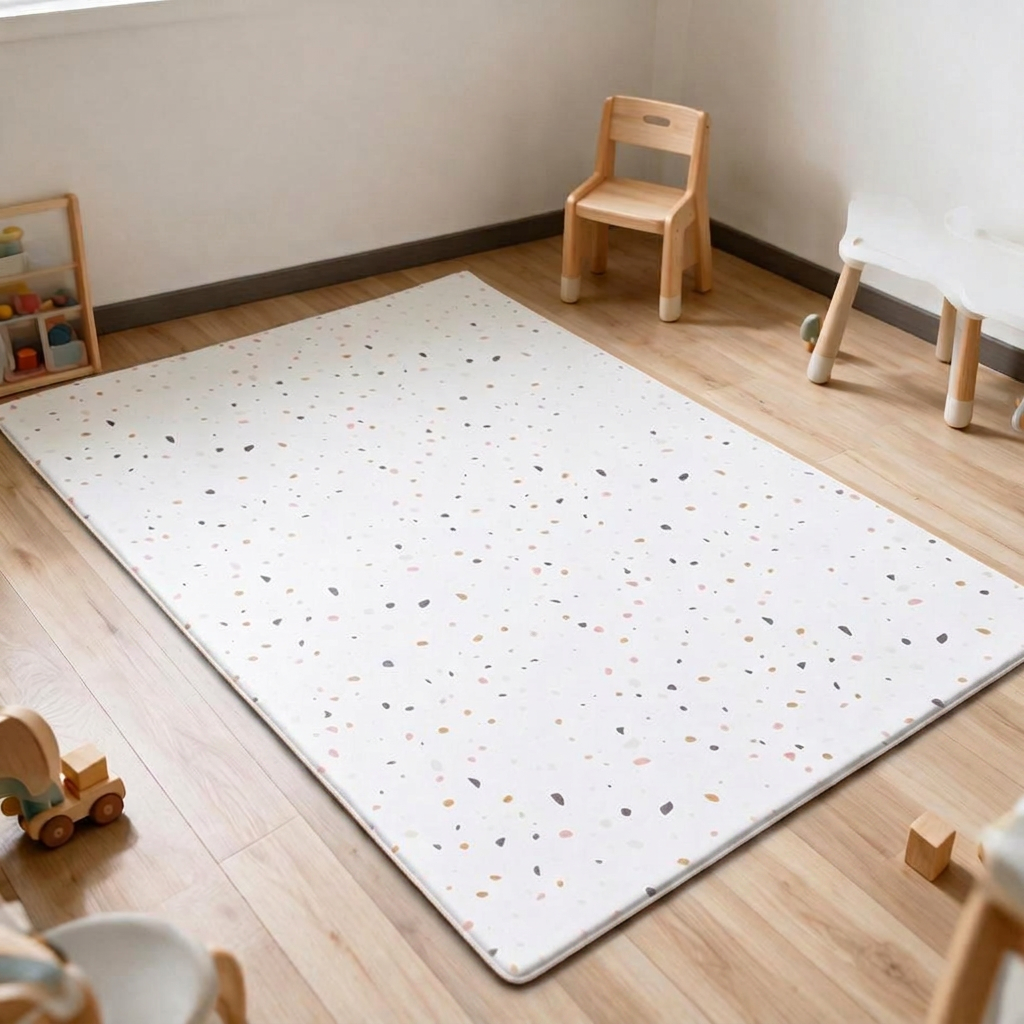 Evibell® Tapis de jeu double face en mousse TPU 140x200 Terrazzo/Wanderlust