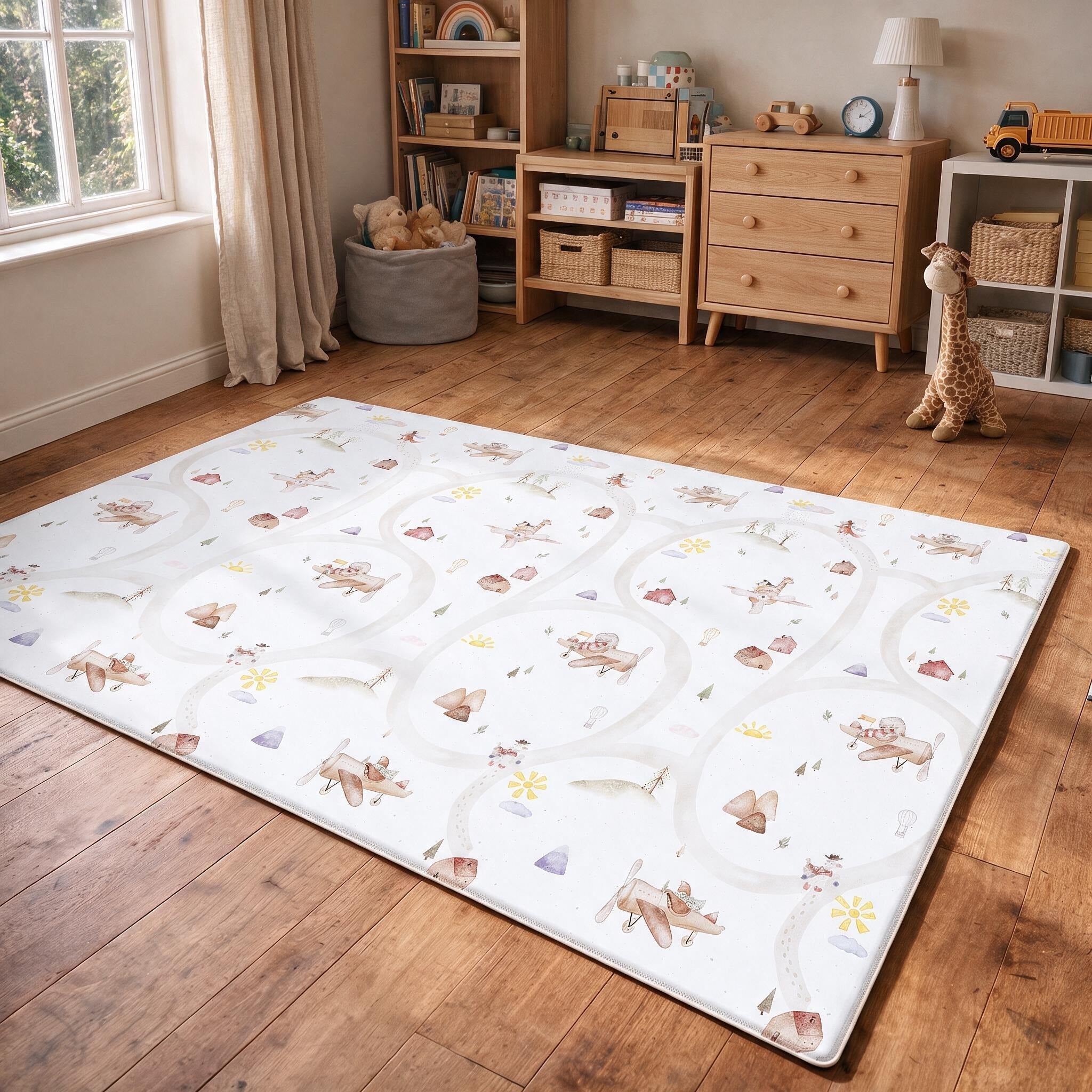 Evibell® Tapis de jeu double face en mousse TPU 140x200 Terrazzo/Wanderlust