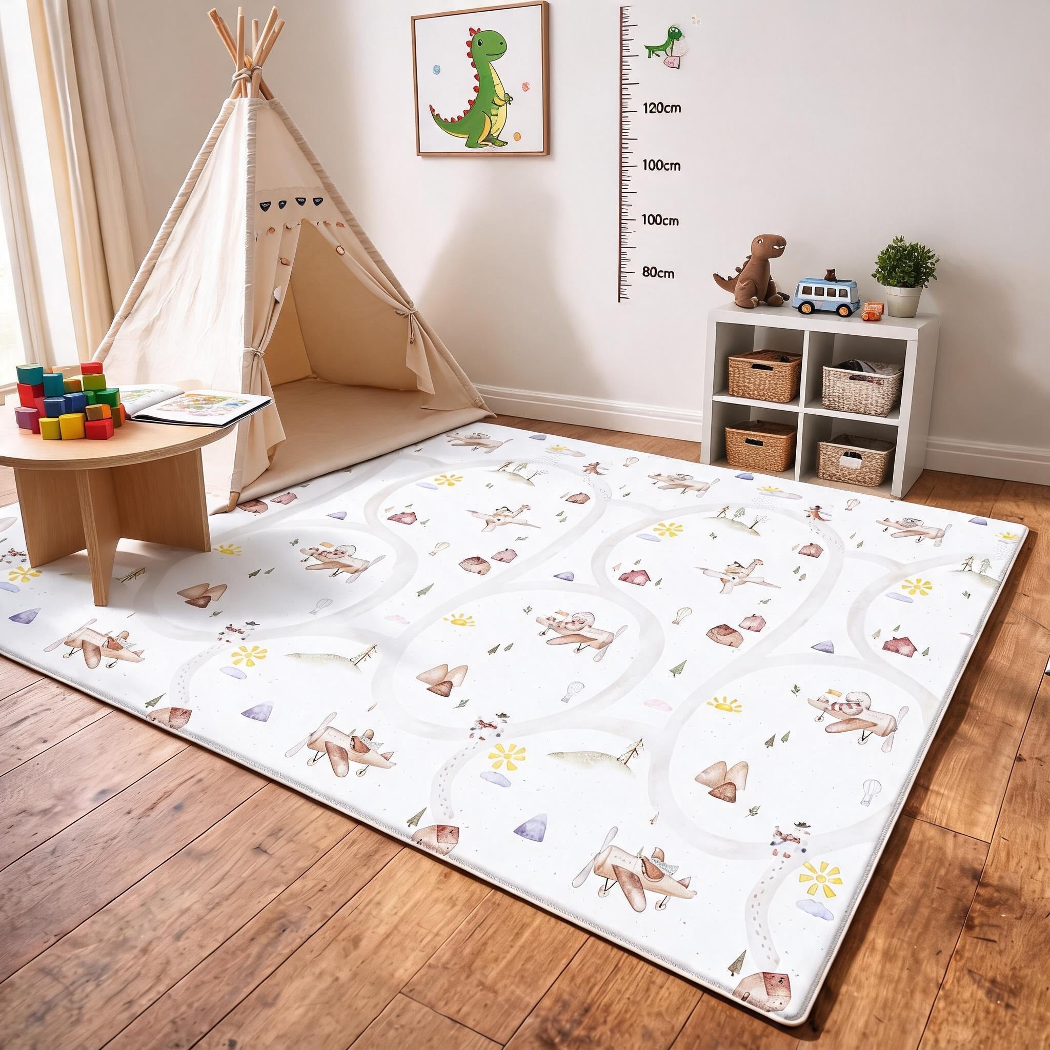 Evibell® Tapis de jeu double face en mousse TPU 140x200 Terrazzo/Wanderlust