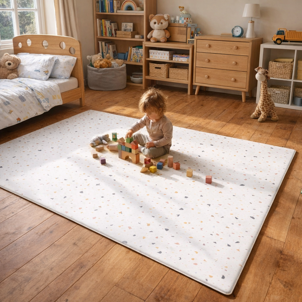Evibell® Tapis de jeu double face en mousse TPU 140x200 Terrazzo/Wanderlust