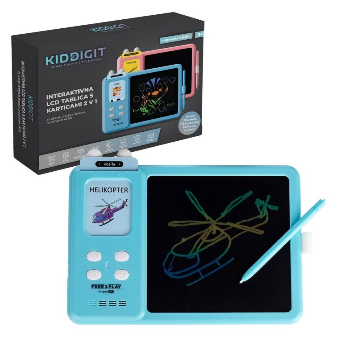 Free2Play® Interactive LCD Tablet with Cards 2 in 1 Blue – slika 2