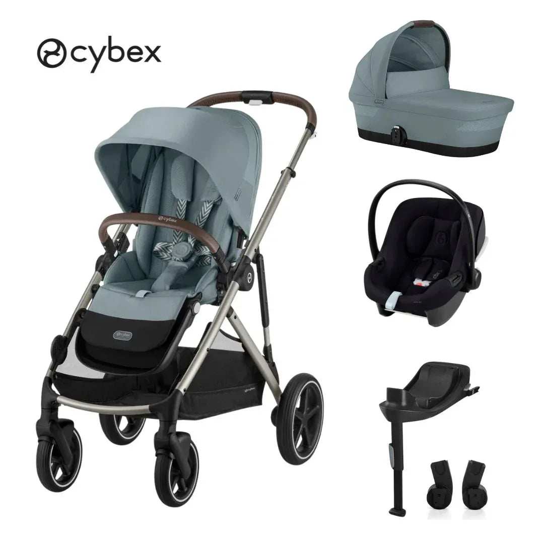 Cybex® Gazelle S 4-in-1 Stroller Set + Aton B2 Car Seat + Base One Isofix Stormy Blue