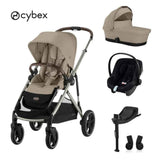 Cybex® Gazelle S 4-in-1 Stroller Set + Aton B2 Car Seat + Base One Isofix Almond Beige