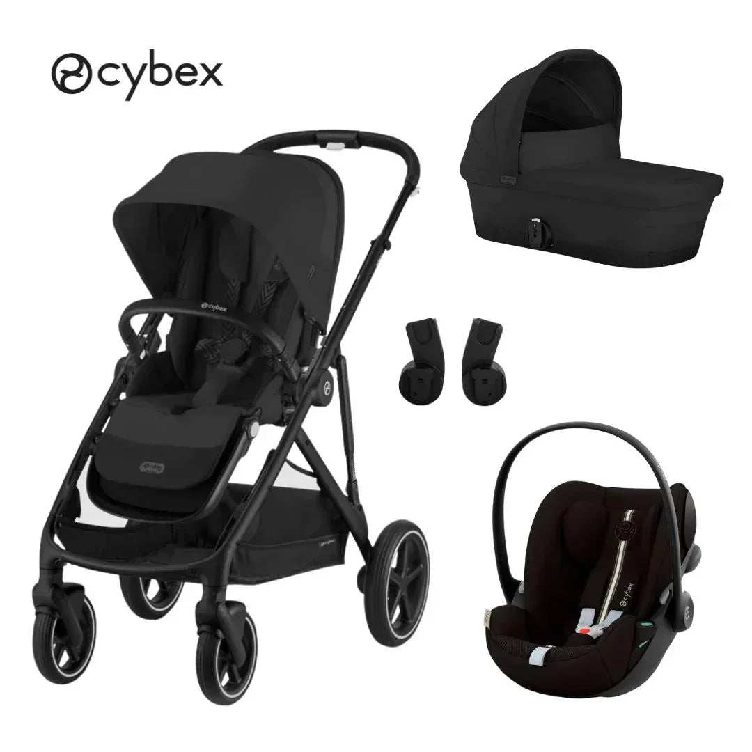 Cybex® Gazelle S 3-in-1 Stroller + Cloud G i-Size Car Seat Moon Black –  Evitas