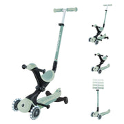 Globber® Zložljivi otroški skiro GO UP deluxe 360° s svetlečimi kolesi Pistacchio Globber