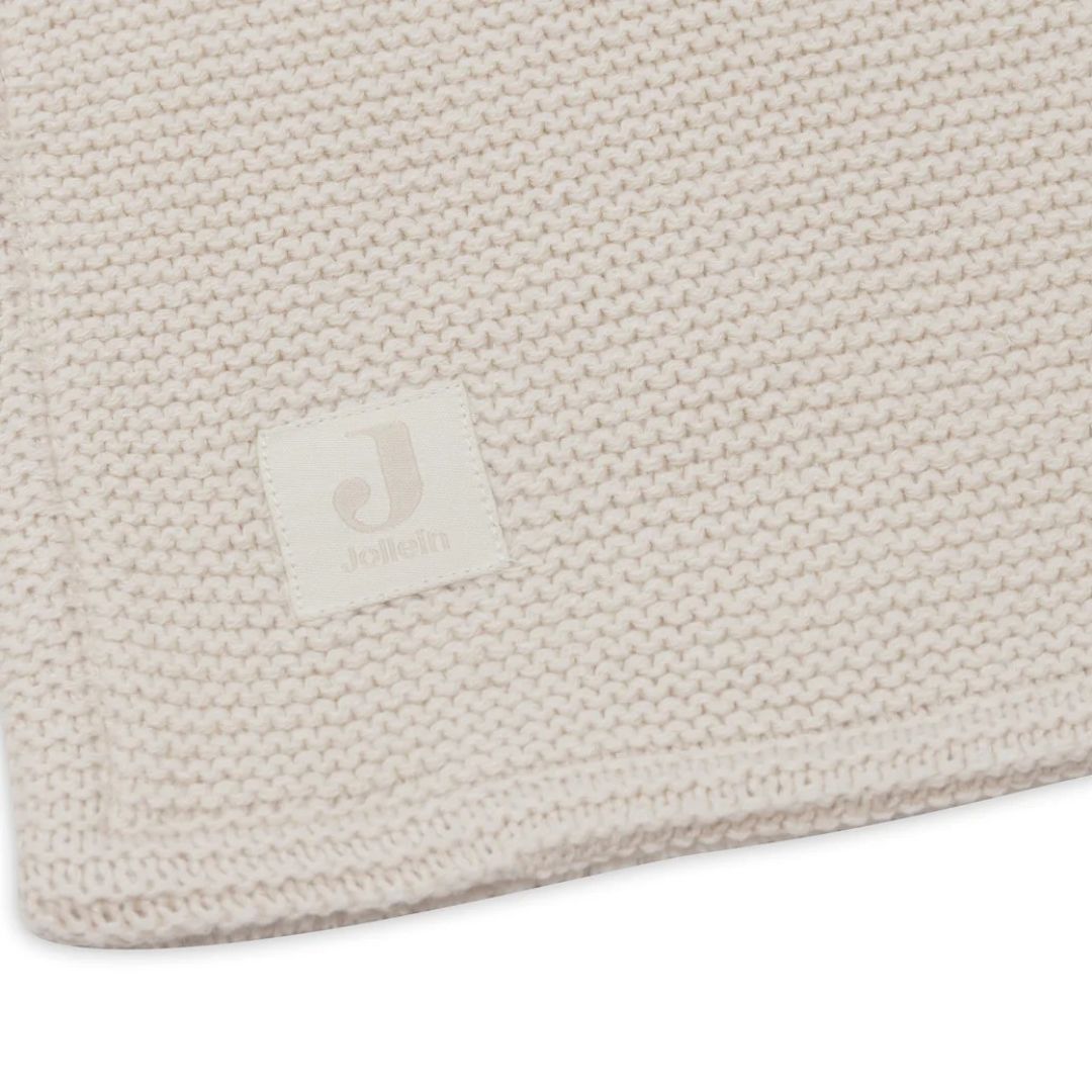 Jollein® Bombažna odejica 75x100 Basic Knit Oatmeal/Velvet Jollein