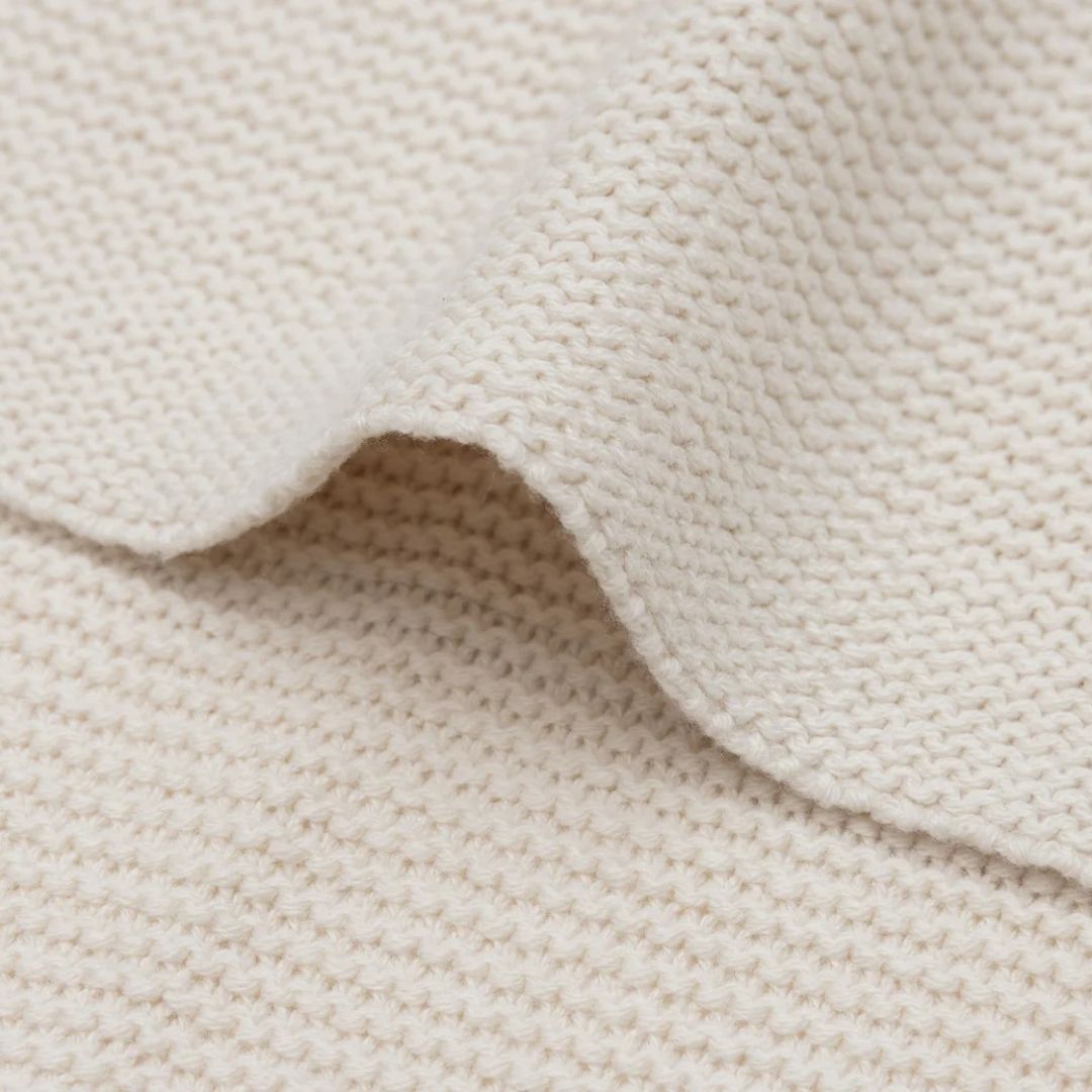 Jollein® Bombažna odejica 75x100 Basic Knit Oatmeal Jollein