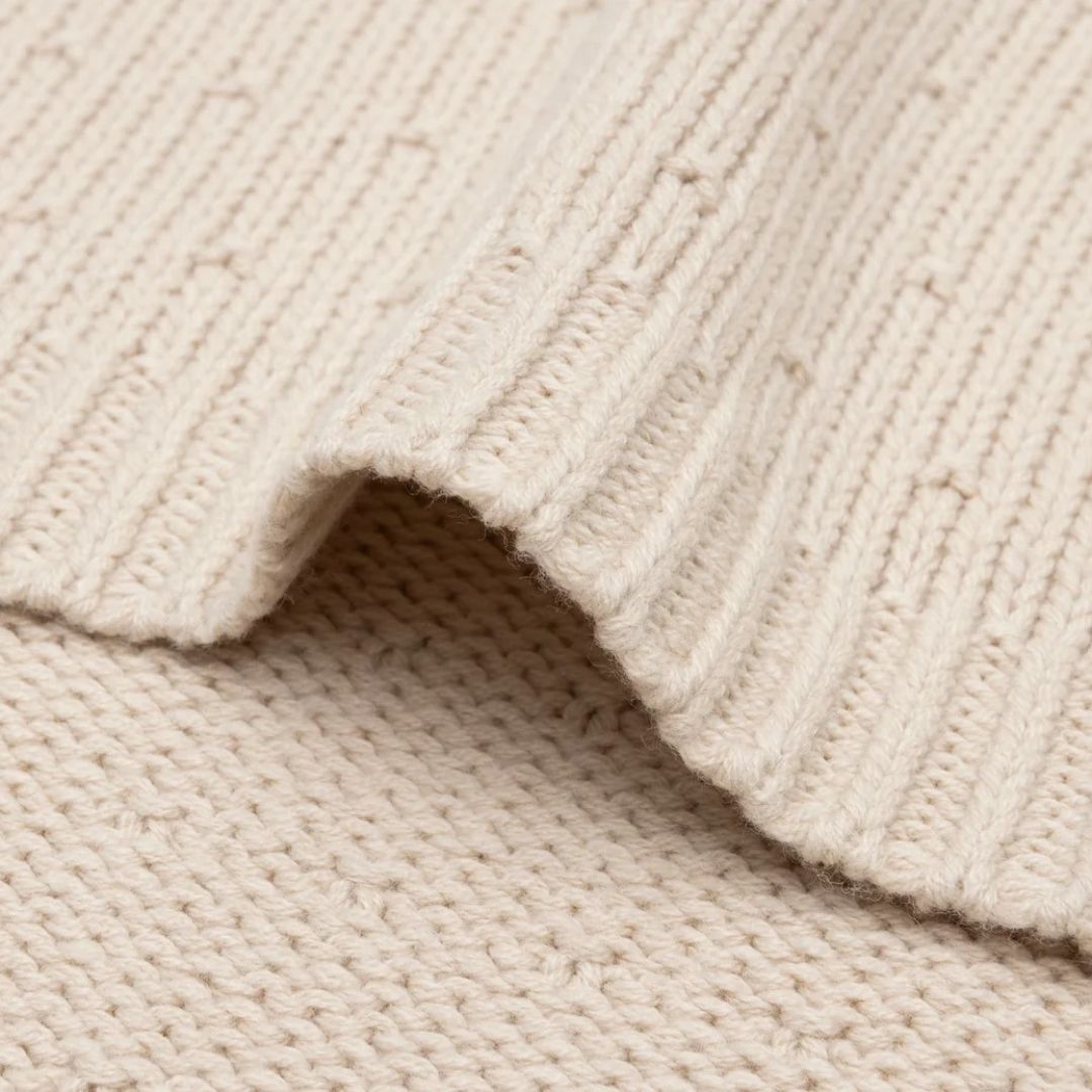 Jollein® Bombažna odejica Sprinkle Knit Sand 100x150