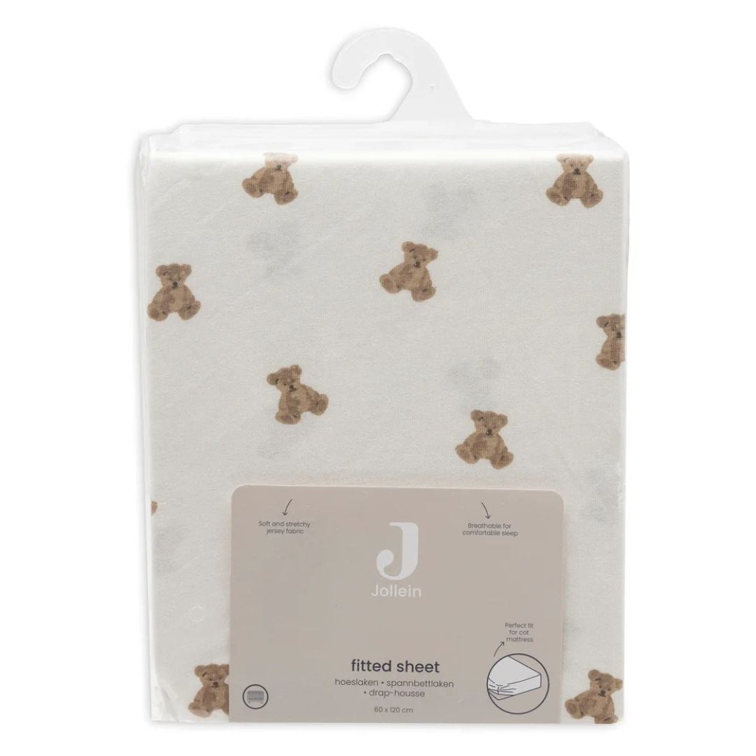 Jollein® Bavlněné prostěradlo 60x120cm Mini Teddy Bear