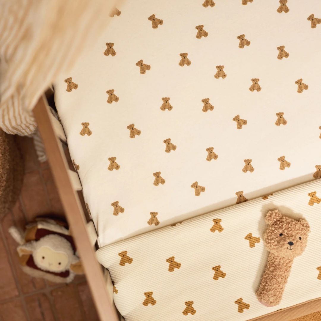 Jollein® Bavlněné prostěradlo 60x120cm Mini Teddy Bear