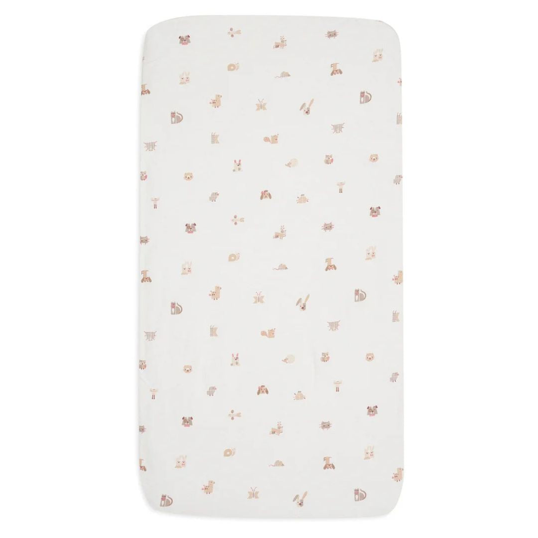 Jollein® Bombažna rjuha 70/75x140/150cm Animal Friends Jollein