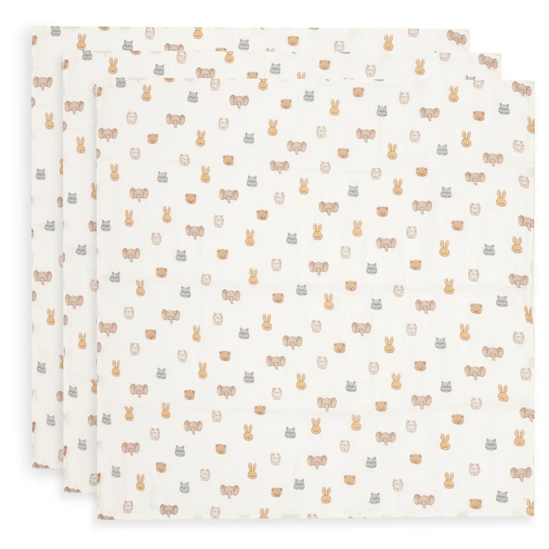 Jollein® Lange en mousseline 70x70cm Jollies Lot de 3