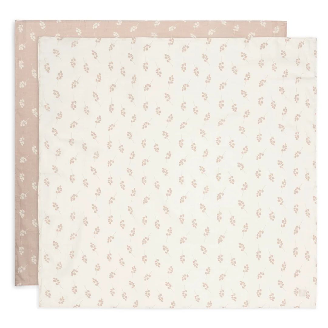 Jollein® Lot de 2 langes 115x115 Twig Wild Rose