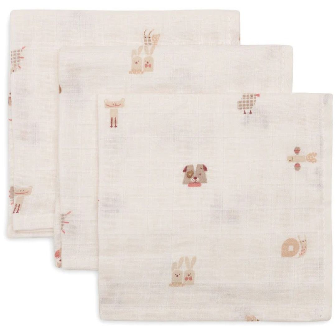 Jollein® Komplet 3 krpic za umivanje Animal Friends 20x15 Jollein