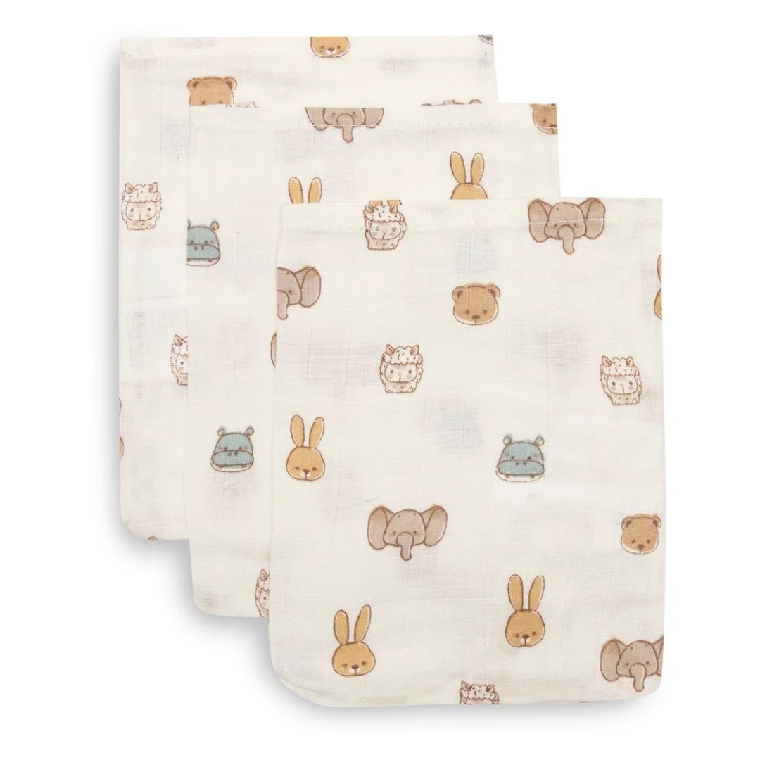 Jollein® Ensemble de 3 gants de toilette Jollies 20x15