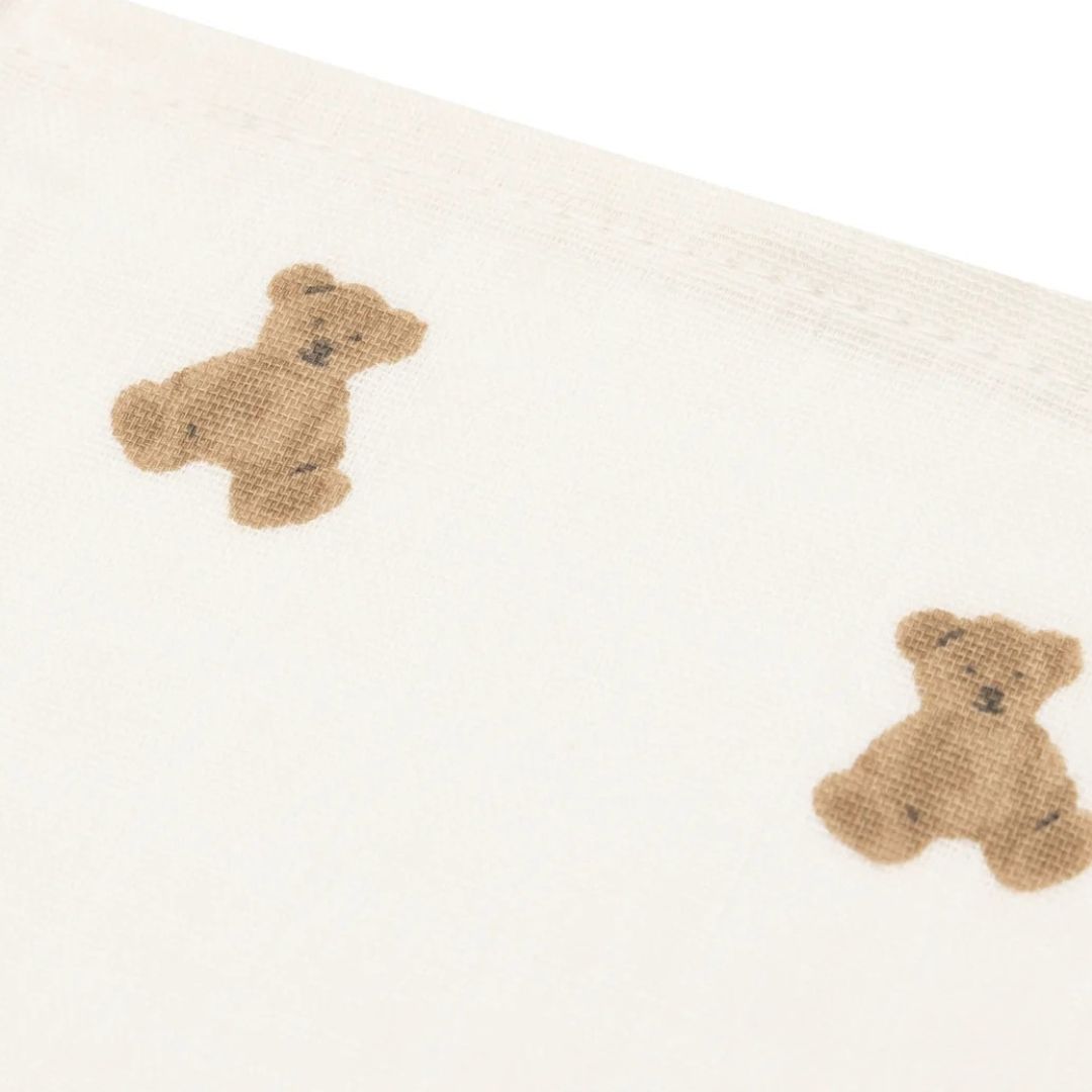 Jollein® Set of 3 muslin cloths Mini Teddy Bear 31x31