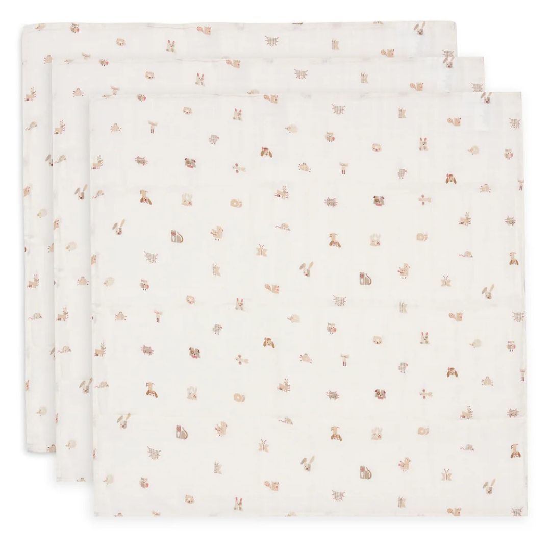 Jollein® Komplet 3 tetra pleničk 70x70 cm Animal Friends Jollein