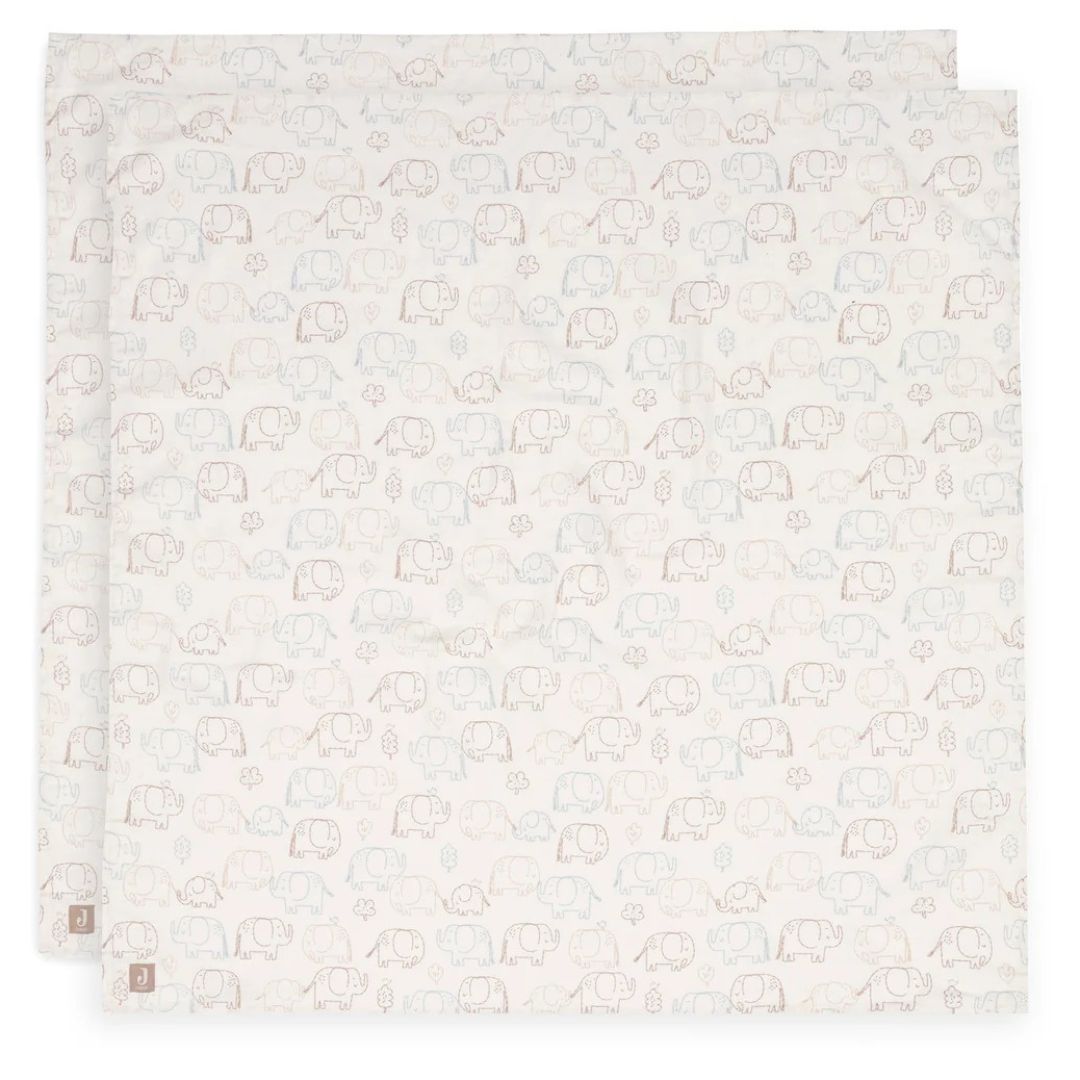 Jollein® Komplet dveh tetra pleničk Elephant Tales 115x115cm Jollein