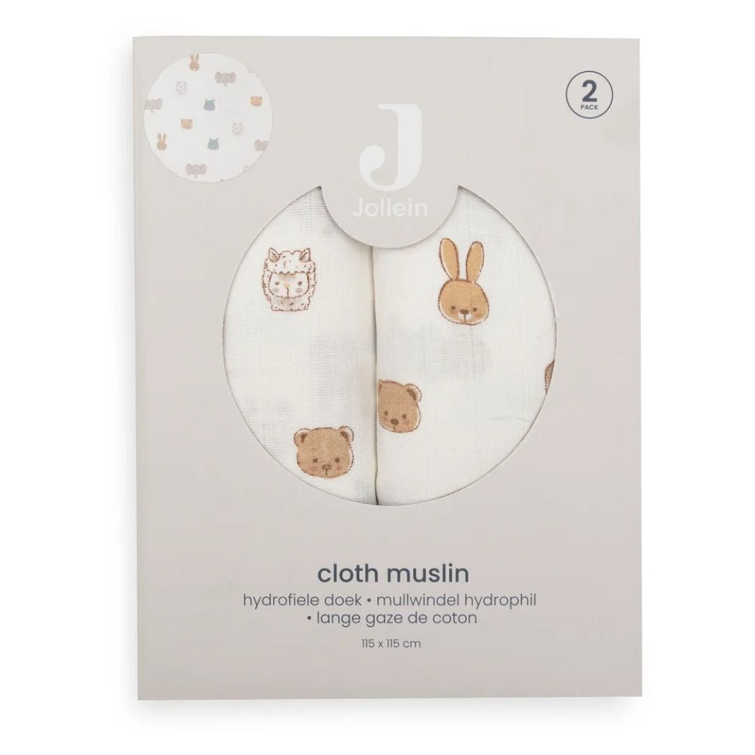 Jollein® Set di due pannolini in mussola Jollies 115x115cm
