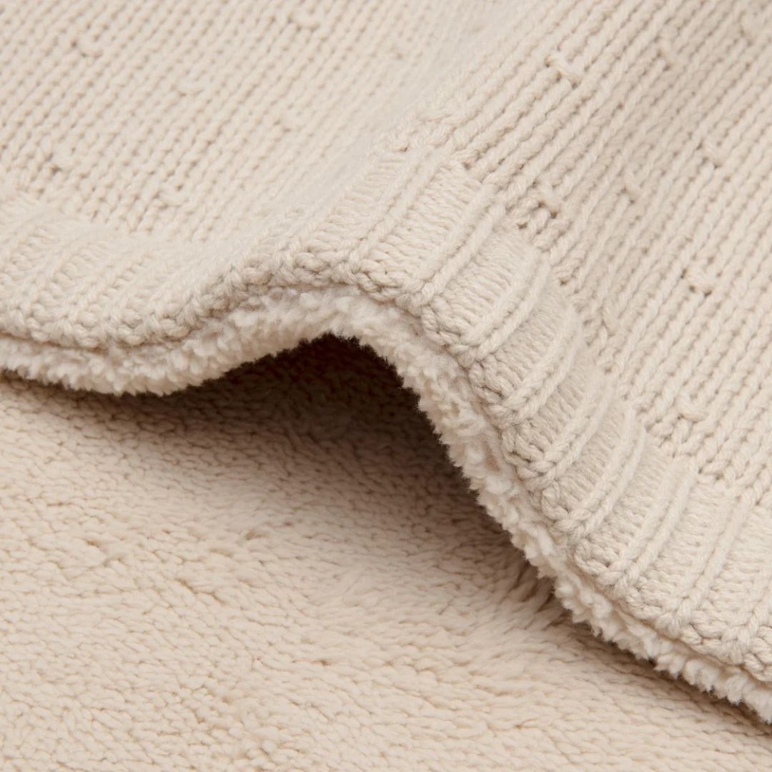 Jollein® Couverture tricotée Sprinkle Knit Sand/Fluffy 100x150
