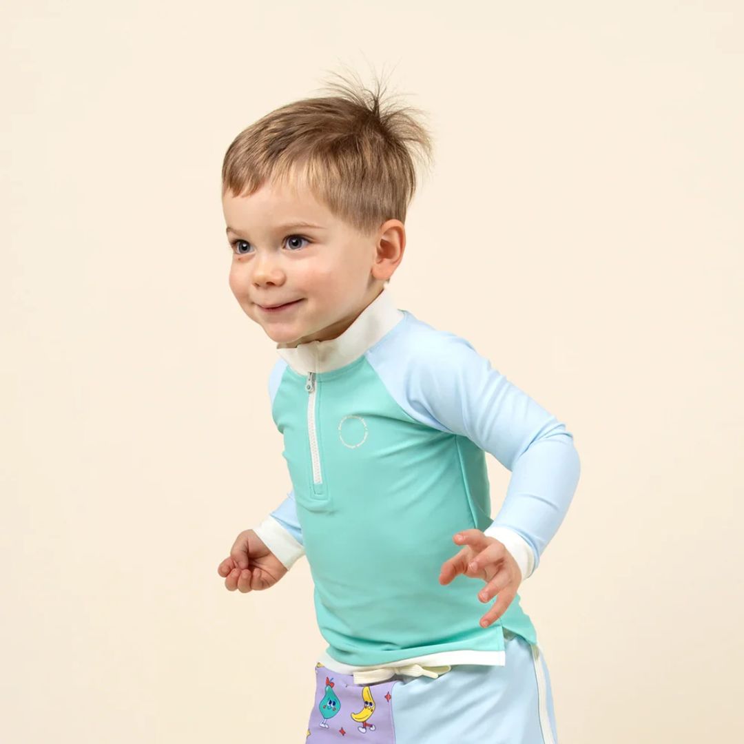 KiETLA® Otroška kopalna majica z dolgimi rokavi Green/Blue Ki ET LA