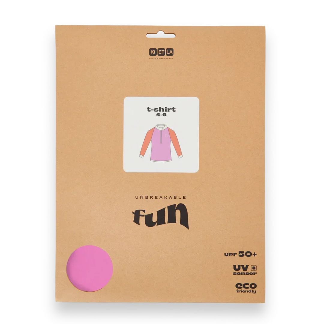 KiETLA® Otroška kopalna majica z dolgimi rokavi Pink/Red Ki ET LA