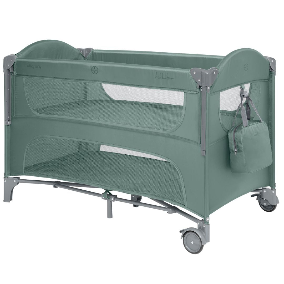 KikkaBoo® Lettino da viaggio 2 livelli Milky Way Green 2026