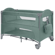 KikkaBoo® Lettino da viaggio 2 livelli Milky Way Green 2026