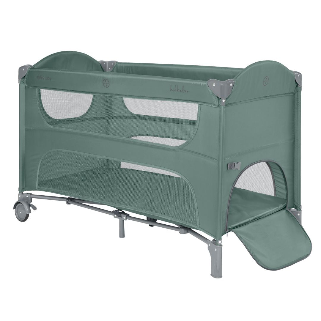 KikkaBoo® Lettino da viaggio 2 livelli Milky Way Green 2026