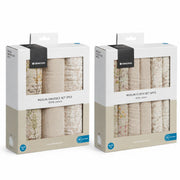 KikkaBoo® Muslin washcloths 6 pieces 30x30 cm + muslin tetra diapers 3 pieces 75x75 cm Secret Garden Beige